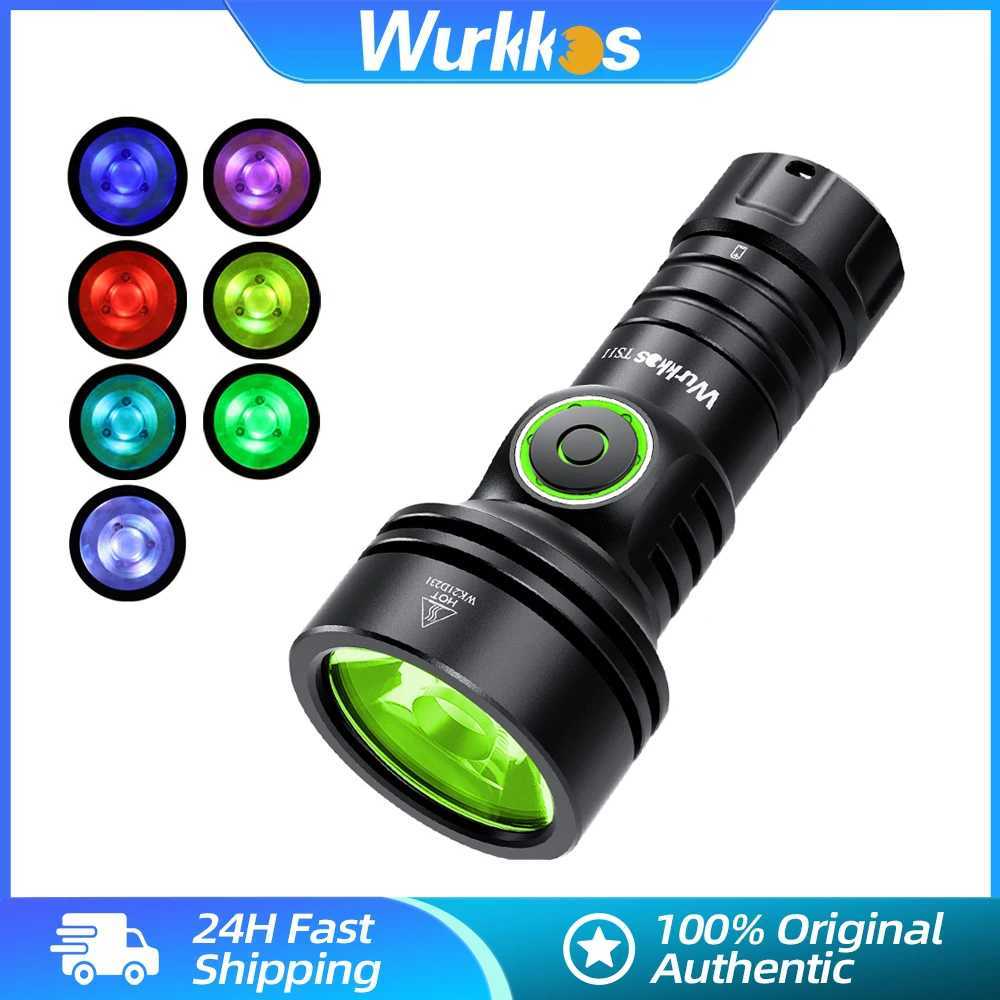 Wurkkos TS11 18350 EDC Mini RGB Auxiliary Flashlight Powerful 2000LM USBC Rechargeable SFT40 Torch IP68 Work Light Anduril 20 C250915
