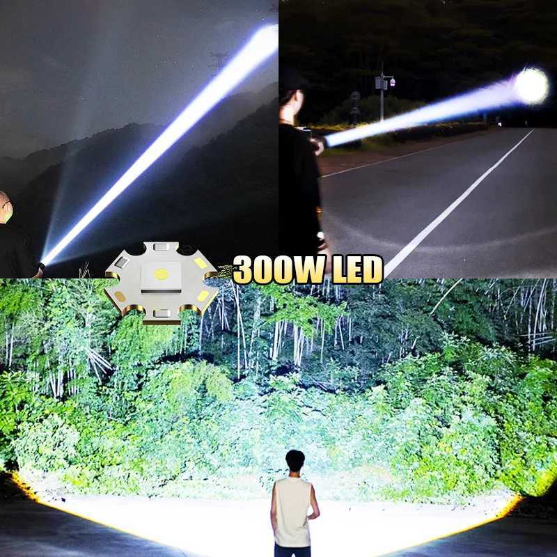 Newest Powerful LED Flashlight 3600000lm Super Bright Torch Long Shot 3km Spotlight Rechargeable 5000mAh Portable Camping Lantre C250915