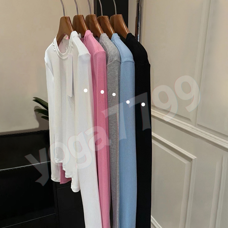 Women's Yoga Long Sleeve T-Shirt Designer Women Clothes Slim Fit Figure Flattering Running Sports Top Casual Versatile Base Layer Breathable