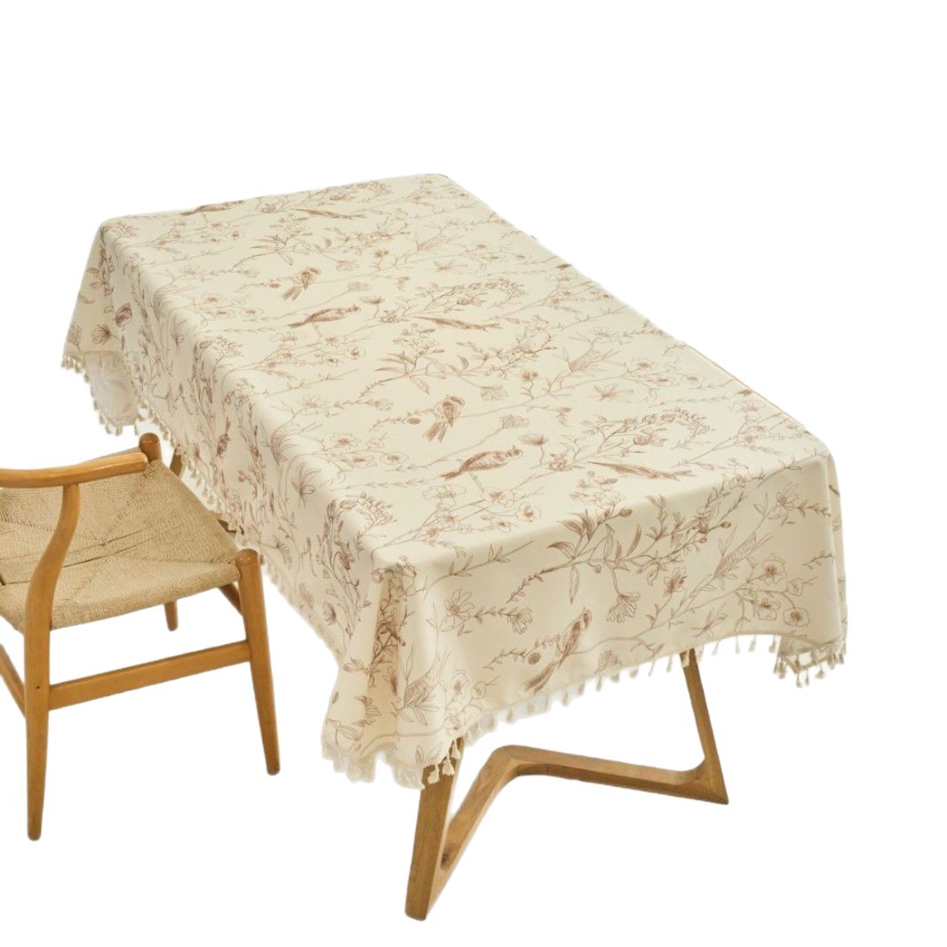 Tablecloth rectangular waterproof printed tassel tablecloth living room coffee table cover dustproof M29L01