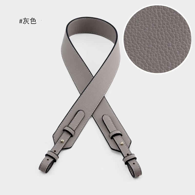 Bag Parts Accessories Woman PU Leather Wide Shoulder Strap Lychee Pattern Two Long Short Bucket Bag Strap er Replacement Bags Straps 230217