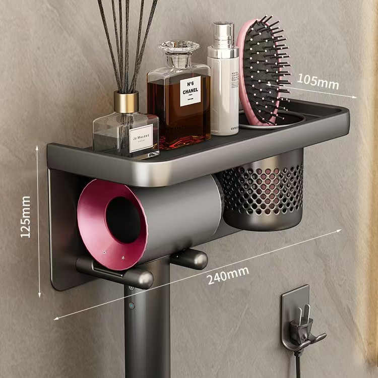 Multi functional toothbrush storage rack no punching gun ash bathroom mouthwash cup toothbrush cup storage wall mounted electric toothbrush rack