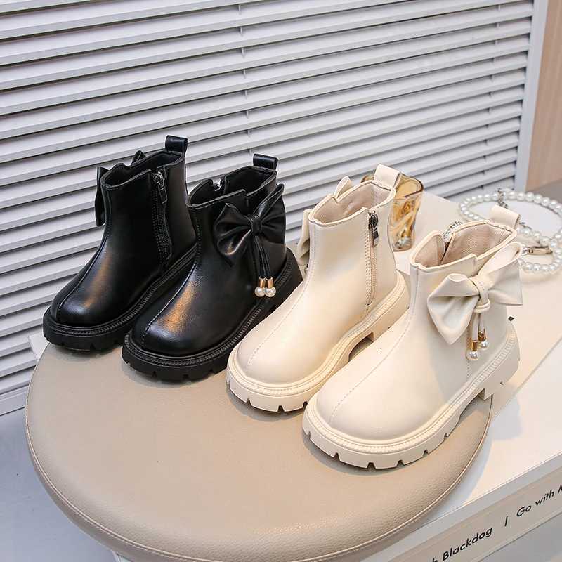 Girls Ankle Boots with Big Sweet Bows Kids Leather Boots Round Toes Soft Sole 2025 Autumn Children Princess Short Boots ElegantXJ250915