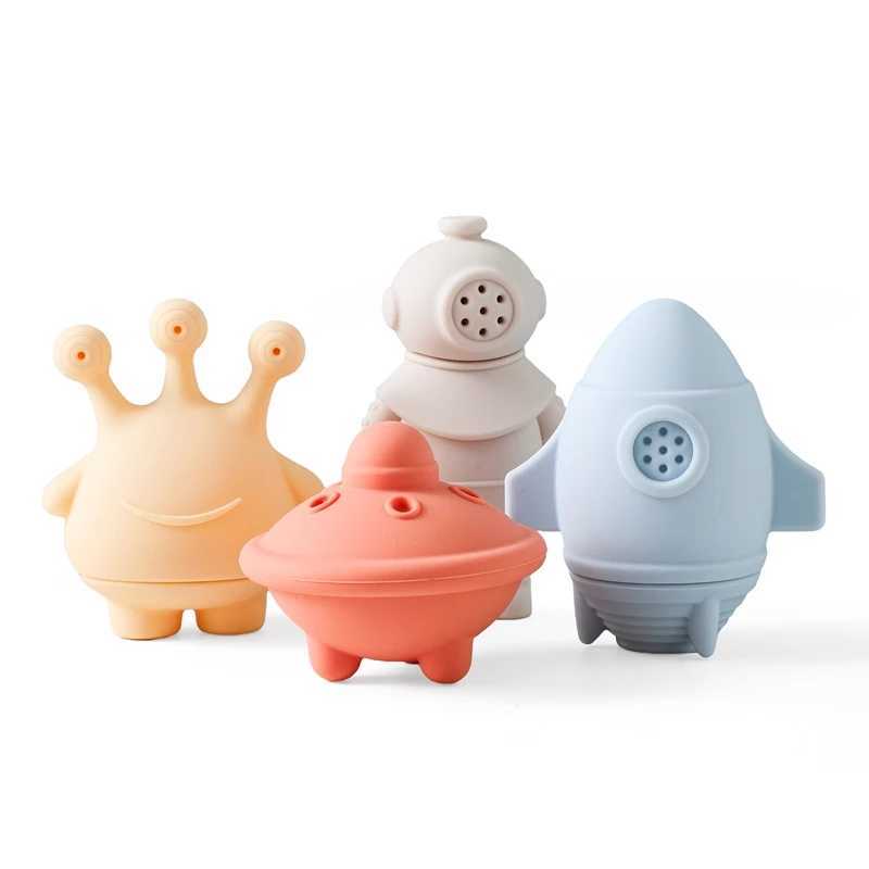 Baby Bath Toys Animal Silicone Cartoon Astronauts Play With Water Toys No BPA Swim Bathroom Baby Silicone Sprinkler Bathtub Toy C250915