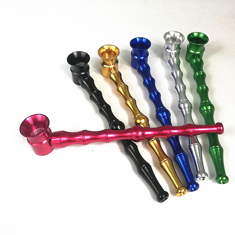 Metal aluminum Pipe Portable Bamboo Pipe For Men to Smoke Tobacco Leaves and Sweat Tobacco Pipe Y7