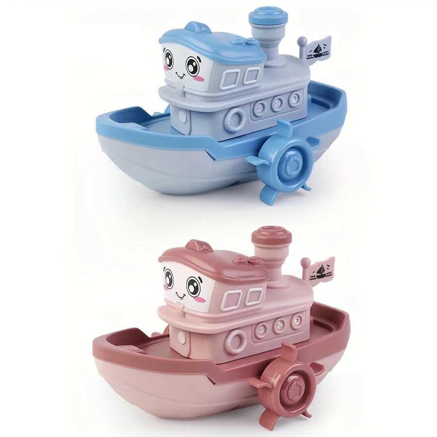 1PC Windup Steamer Bath Toy Funny Windup Steamship Tub Toy Steamboat Water Toy Clockwork Boat Pool Toy For Baby Bath Toys C250915