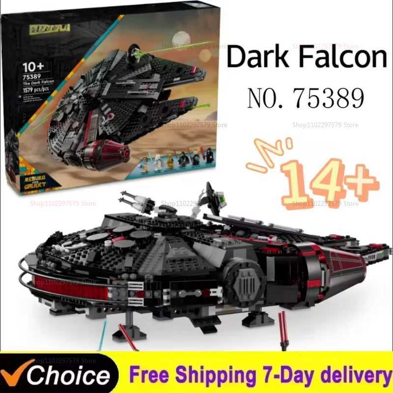 2025 NEW 1579PCS 75389 Star Battle Rebuilding Milky Way The Dark Falcon Millennium Falcon DIY Model Building Block Birthday Gift Z250915