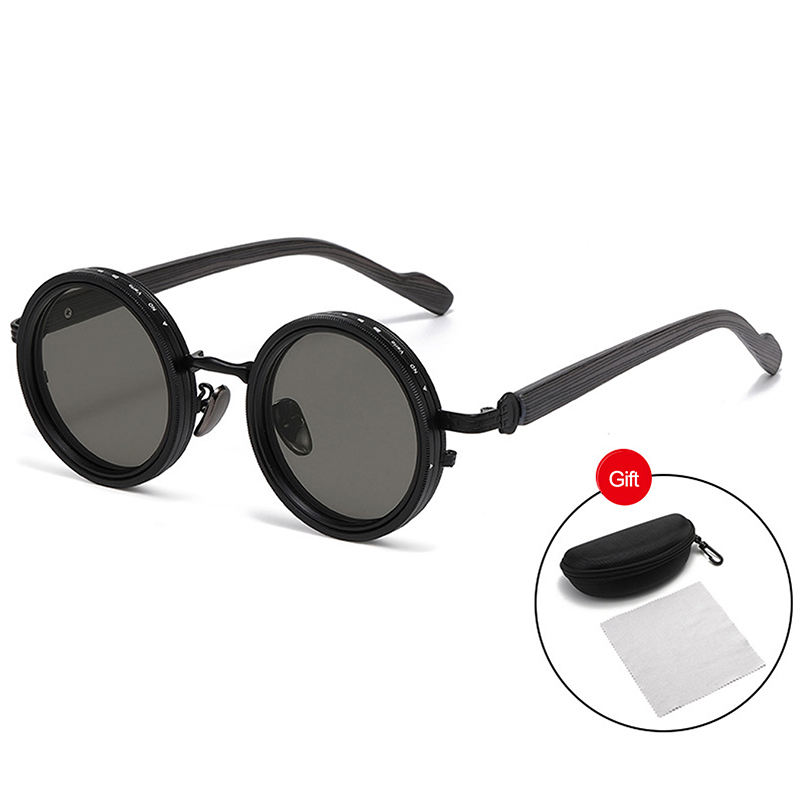 High Quality UV400 Round Polarized Brightness Adjustable Sunglasses Aperture ND Filter Tint Adjustment Sunglasses