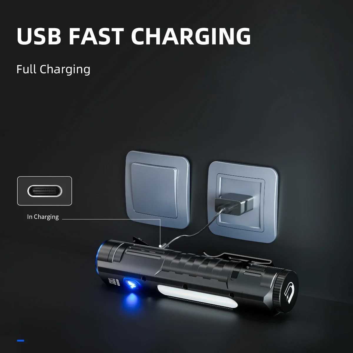 SQ03 Aluminum Alloy Waterproof Rechargeable Flashlight for Camping and Outdoor with Super Bright Magnet Handheld LEDHigh Lumens C250915