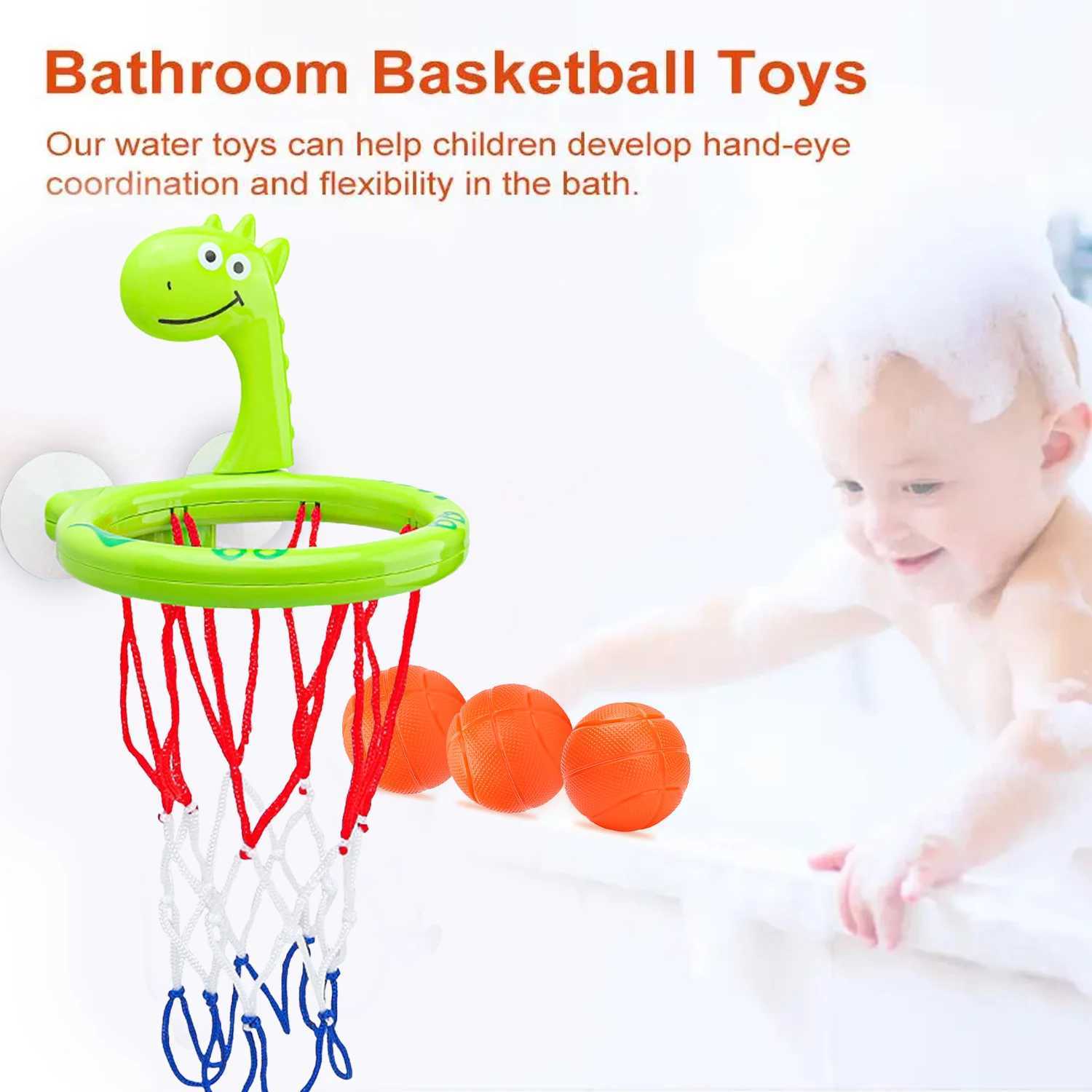 Baby Bath Toy Suction Cup Bathroom Bathtub Shooting Basketball Hoop with 3 Balls Children toys Play Water Game Toys for Boy Gift C250915