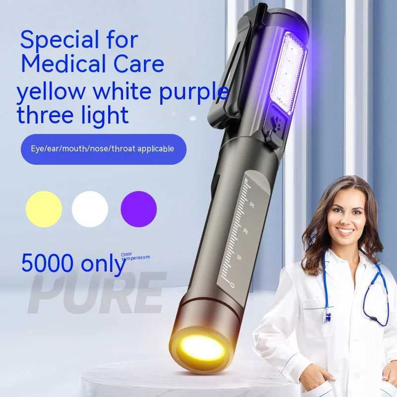 Portable UV LED Examination Pen Light First Aid Work Inspection Flashlight Emergency Doctor Nurse Medical Handy Penlights C250915
