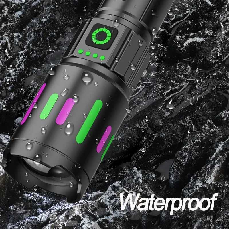 LED Flashlight High Power Tactical Self Defense Emergency Lantern Rechargeable Zoom Longdistance Lighting Camping Outdoor Torch C250915