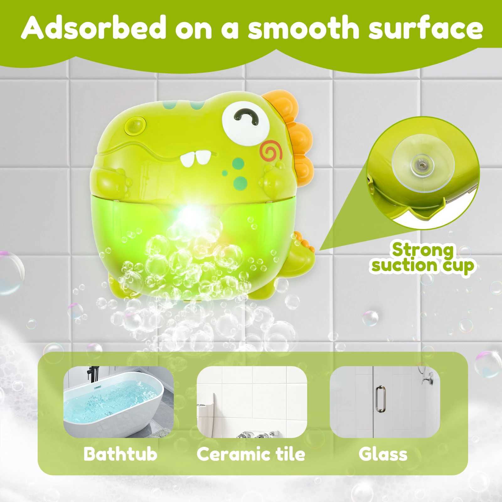 Dinosaur Bubble Machine Baby Bath Toys with Colorful LED Light Music Electric Soap Automatic Bubble Maker Children Bathroom Toy C250915
