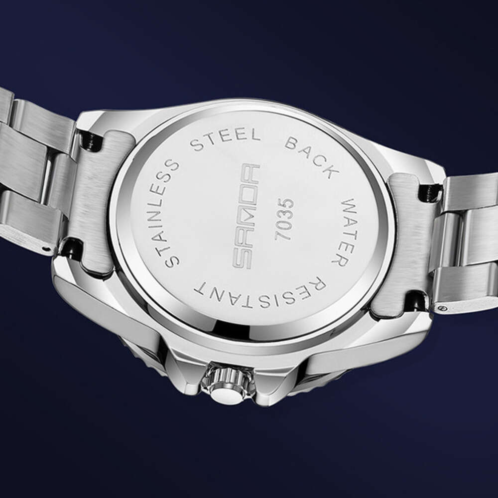 DHwatches Sanda New Steel Band Calendar Quartz Watch Simple Personality Green Water Ghost Men's Wristwatch