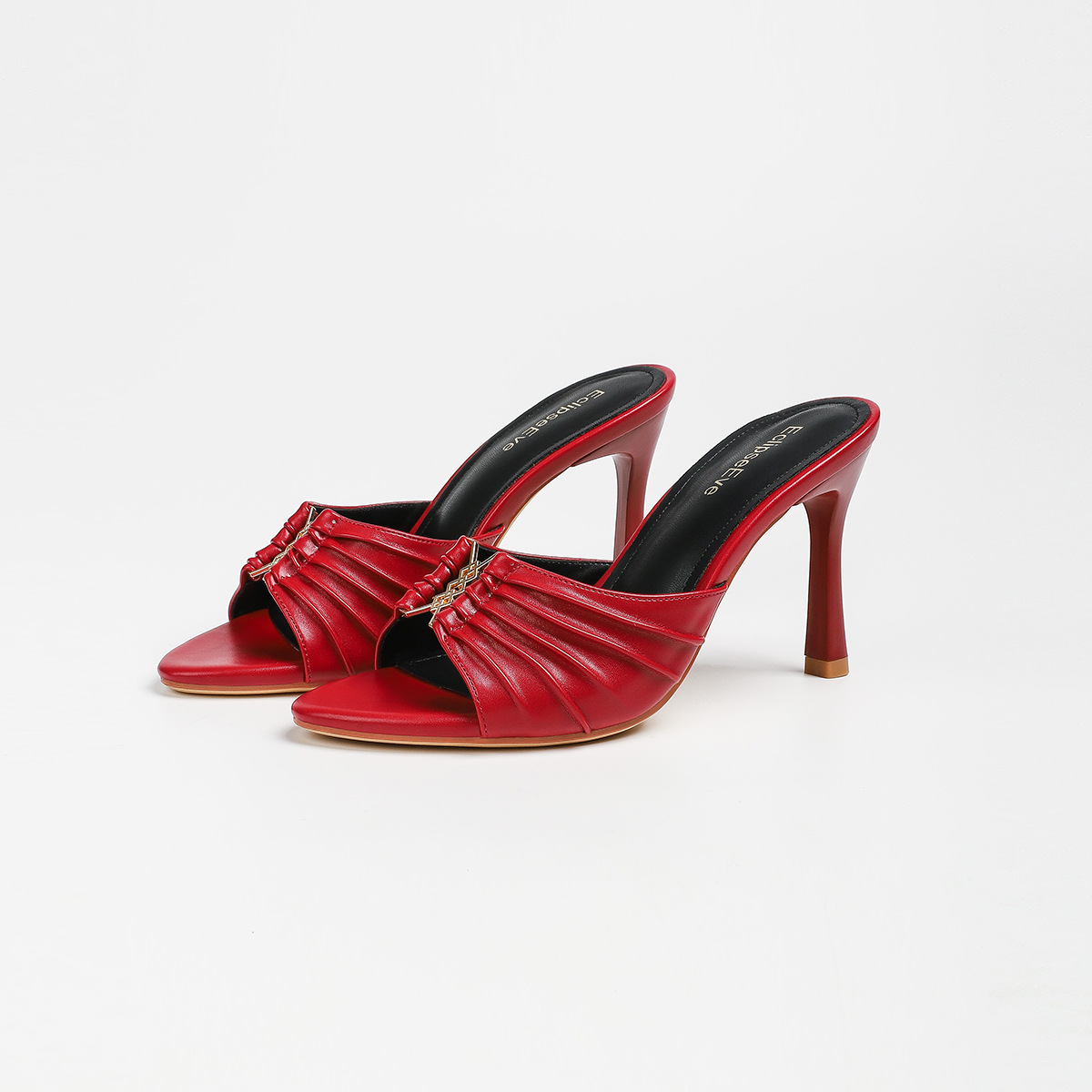 Designer Slippers Cross-border Pleated metal Ladies' buckle fish-mouth Sexy skinny sandals High-heeled open-toe slippers Free shipping