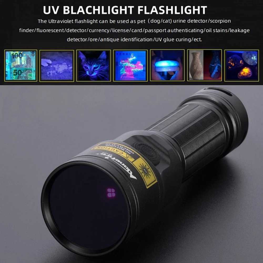20W UV LED Rechargeable Flashlight UV Nail polish Curing Cat Dog Urine Stains Tinea Ore Money Scorpion Leakage Marker Detection C250915