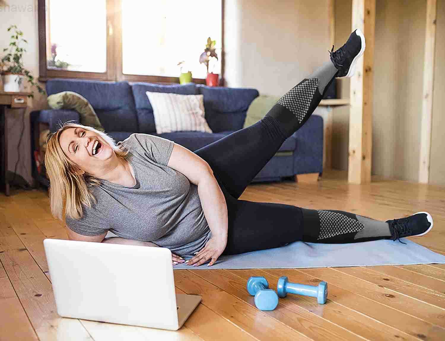 6 Pairs Compression Socks for Men Women 2030mmhg Knee High Support for Sports CirculationW250915