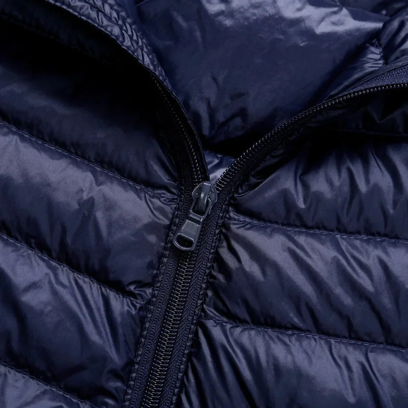 Plus Size Schinteon Men White Duck Down Jacket Ultra Light Thin Casual Coat Outerwear with Hood Arrival Winter Autumn 250915