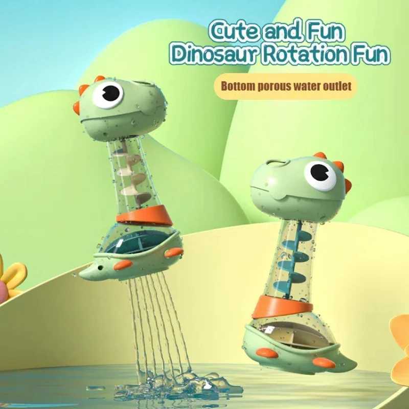 Interactive Dinosaur Bath Toy Showerhead for Babies Safe Silicone Material Rolling Water Flow MultiHole Gentle Cleansing C250915