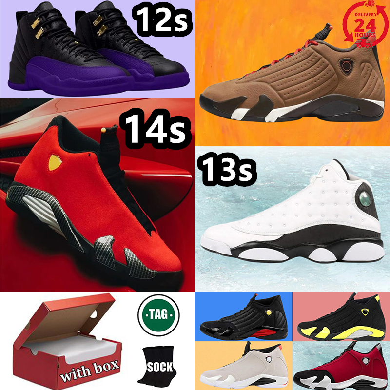 With box 12s 13s 14s Basketball Shoes Designer shoes Black metallic White Cement Reimagined nigel syestet blue flu game union Mens Sport trainers Sneakers