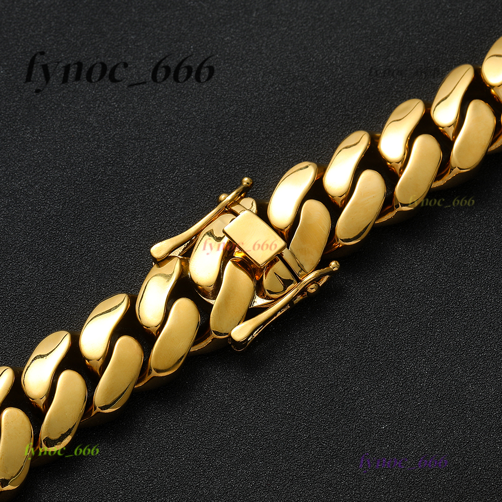 22MM Brass Cuban Chain Necklace Men Hip Hop Jewelry Chunky Cuban Link