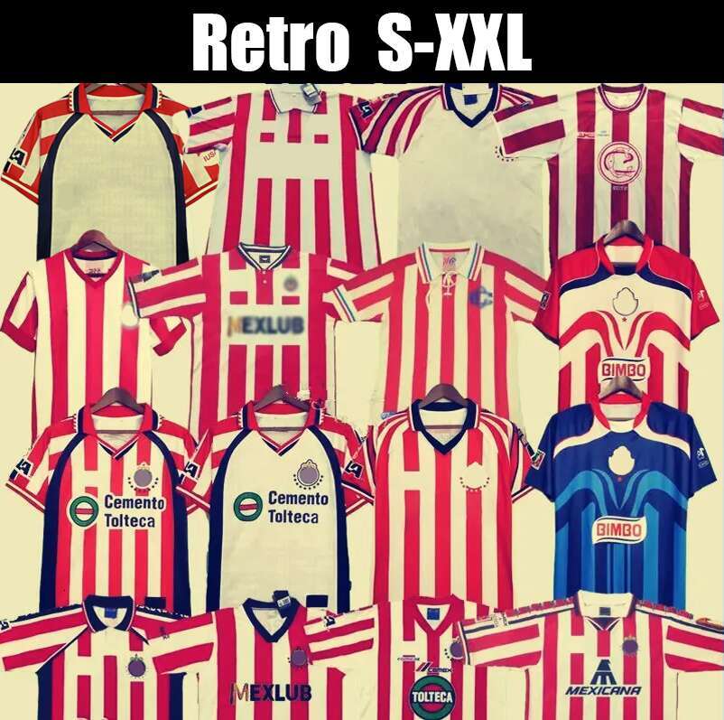 1994 95 96 97 98 99 Chivas Guadalara Retro Soccer Jersey 2001 02 06 07 RAMIREZ B. GALINDO R. MORALES O. BRAVO Home Away Football Shirt