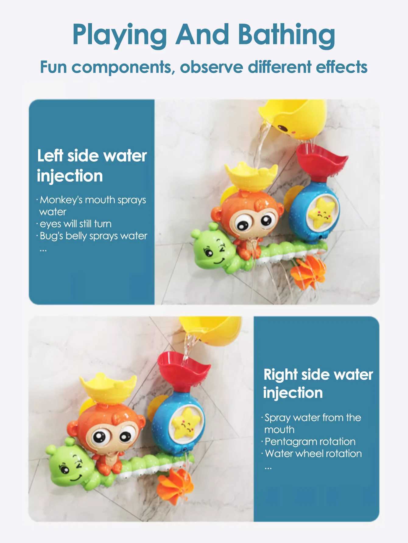 Baby Cartoon Monkey Classic Shower Bath Toy Animal Sprinkle Bathroom Swimming Bathing Shower Educational Toys For Kid Gift C250915