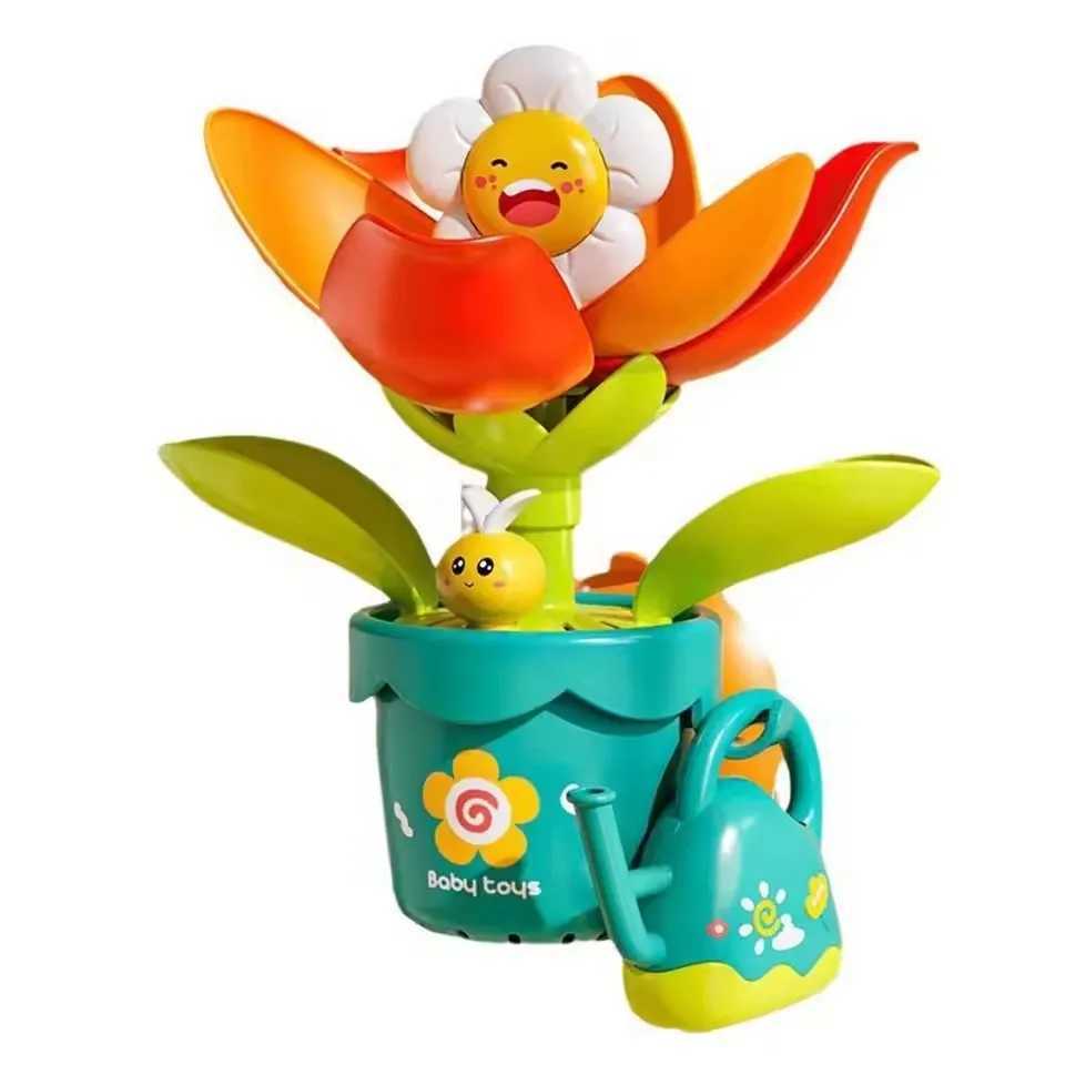 Sunflower Bath Toys Water Activated Blooming Shower Spray Fun Bath Time Interactive Water Play For Kids Baby Safe Eco Frien B5N9 C250915