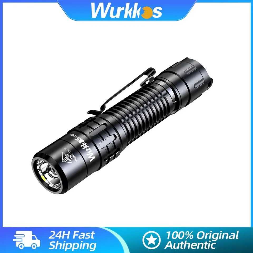 Wurkkos TD02 Self Defense Tactical Flashlight 18650 EDC Rechargeable Lamp 2000LM SST40 LED Torch IPX8 Military Emergency Light C250915