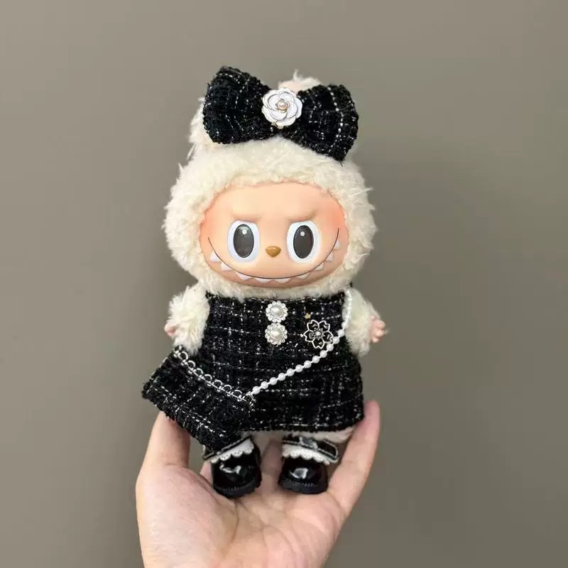 17cm Doll's Adorable Dress - up Casual Outfit Set: Skirt and Clothing for Plush Dolls
