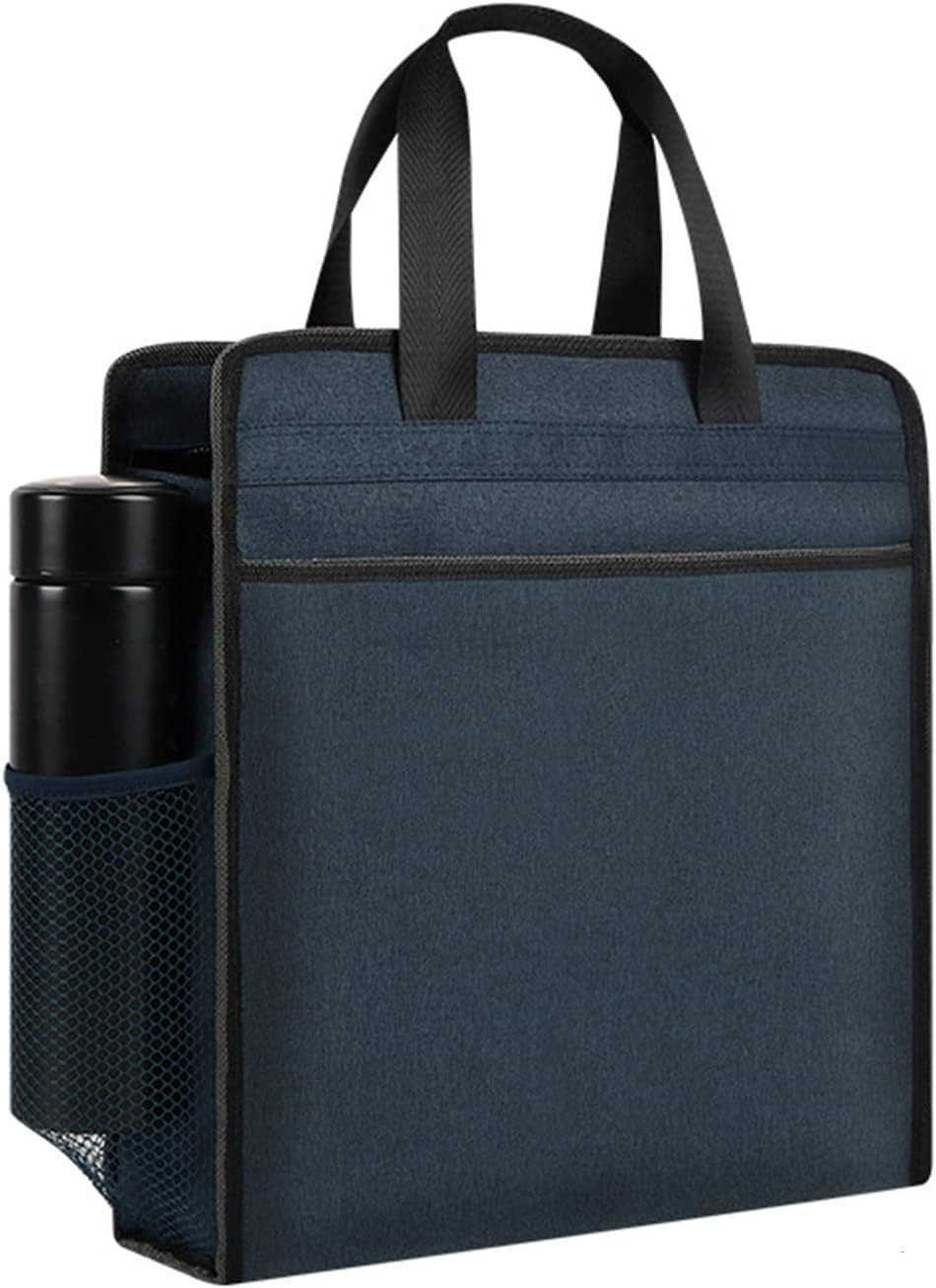 Zipper Business Document Bag Waterproof File Folder Bag Briefcase Portable Portfolio Carrying Case Handbag Unisex Adults File Storage Organizer HolW25