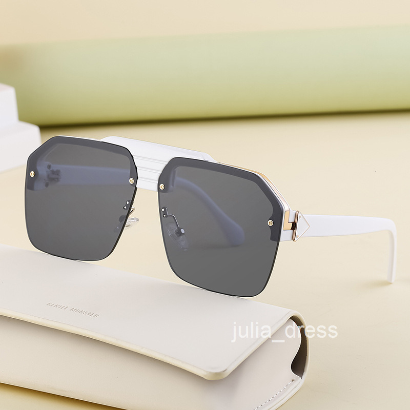 Punk Style Large Frame Sunglasses for Men Trendy HighEnd Half Frame Driving Sunglasses Men Shades