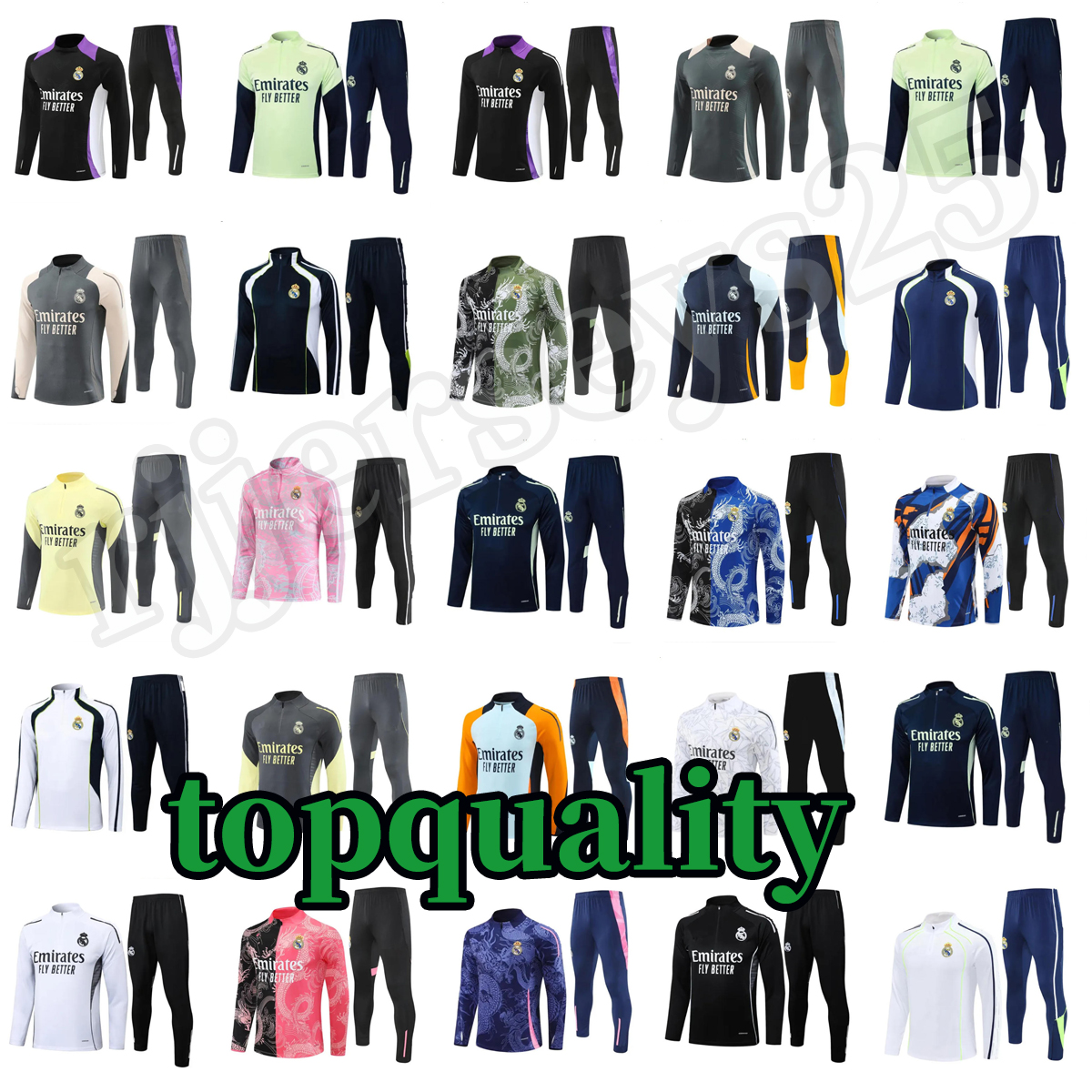 2025 2026 mbappe football tracksuit 25 26 pulled Long BELLINGHAM VINI JR Sleeves training suit jogging kits Men kids chandal futbol survetement ensemble foot