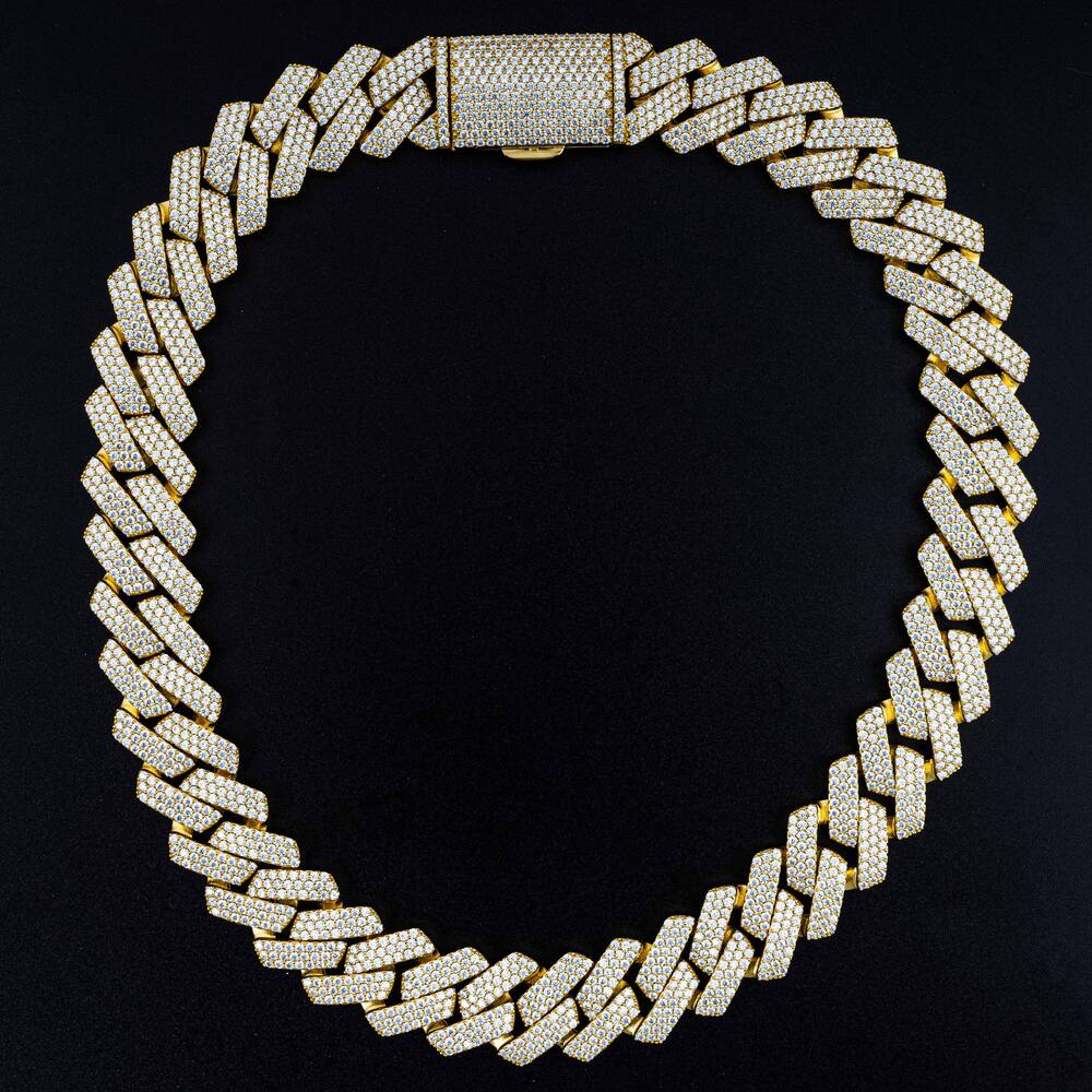 26 Inches 614mm VVS Quality Moissanite Diamond Necklace 925 Sterling Silver Cuban Link Chain Iced out Hip Hop Style