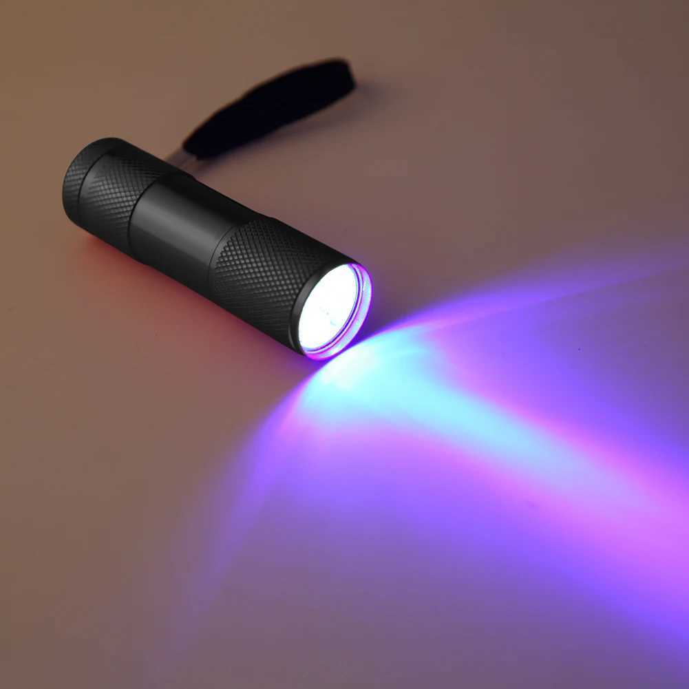 Mini Flashlight with Rope Professional Purple Light AntiSkid 395nm Backlight Portable Ultraviolet Torch Gadgets C250915