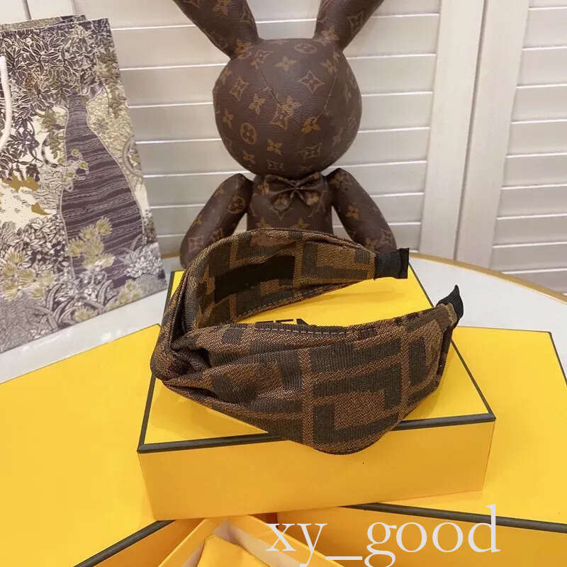 F-Letter headband Bowknot Designer Women Headbands Brown Classic Pattern Fashion Girls Headband Hair Hoop Headwrap Christmas Gift G