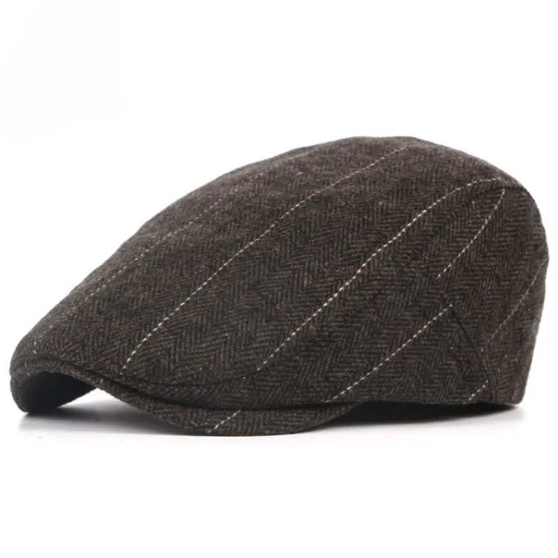 Retro sboy Caps Male British Painters Hats Autumn Winter Berets Herringbone Grid with Red Line Flat Cap Hip Hop Berets 250915