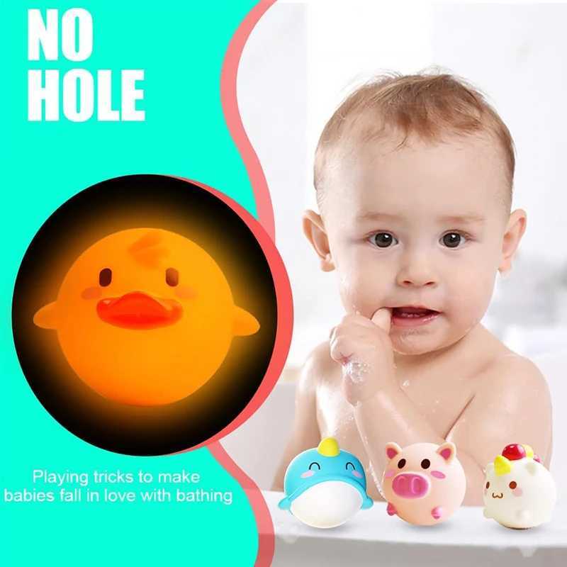 Random Animal Light Up Baby Bath Toys Toddler with Fishing Net Bath Tub Toys for Baby Swimming Water Baby Shower for Kids C250915