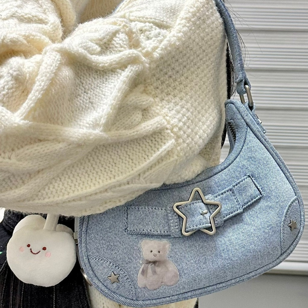 French retro style women s shoulder bag new handbag armpit bag autumn new designer bag pentagram design decoration popular women s commuting bag