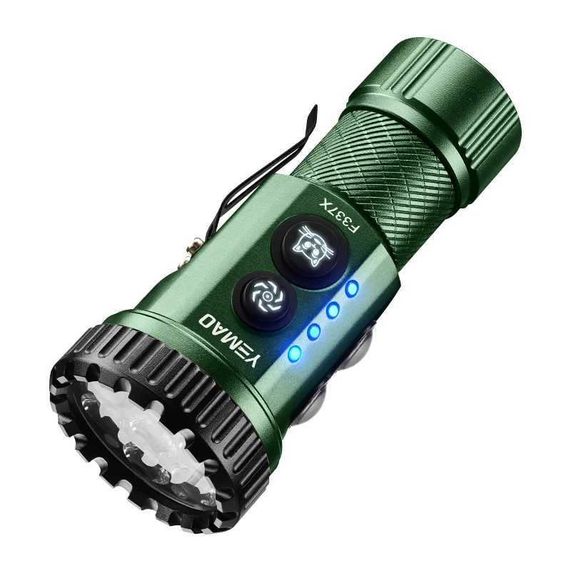YEMAO F337X 2800LM MultiLight Torch 7 XTE LEDs wAuxiliary RGB 200m Distance 18650 Tactical Flashlight C250915