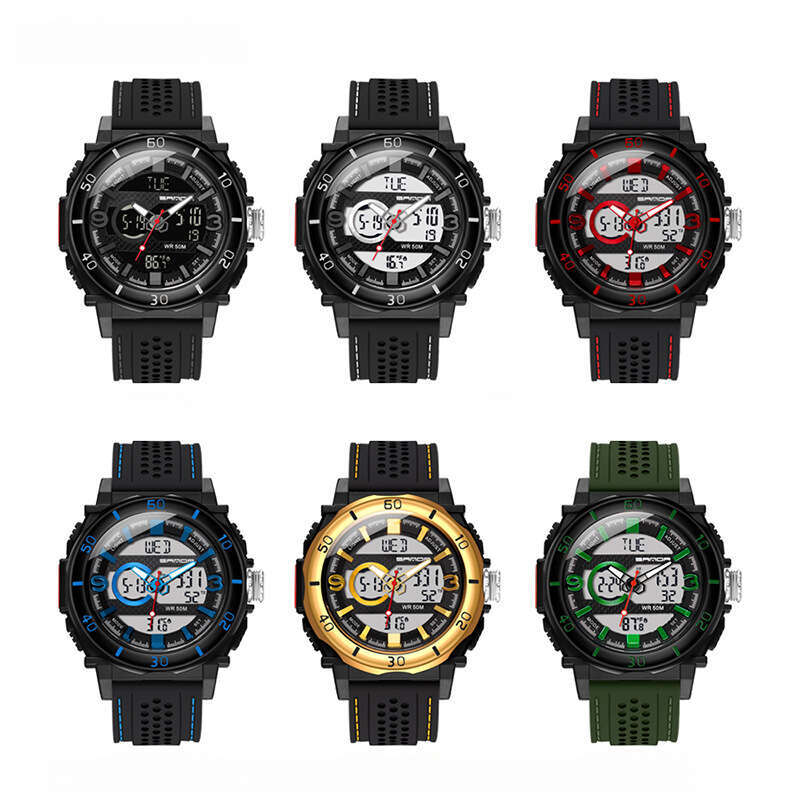DHwatches Sanda Hot-Selling Fashionable Sports Multi-Function Electronic Watch Temperature Display Luminous Men's Wristwatch