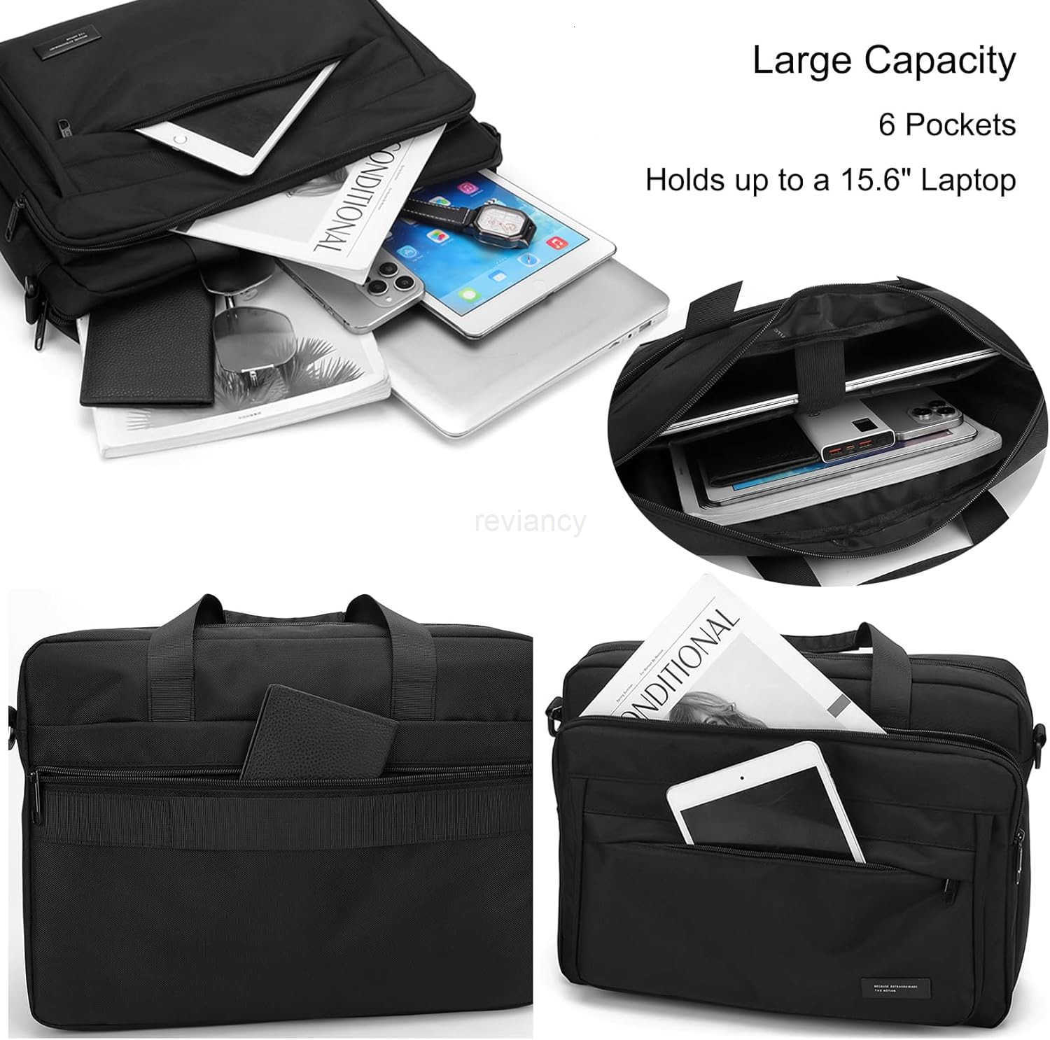 Laptop Bag 156 Inch Briefcase for Men Women Waterproof Nylon Lightweight Shoulder Computer Messenger Handbag for Business Office Work Travel College B