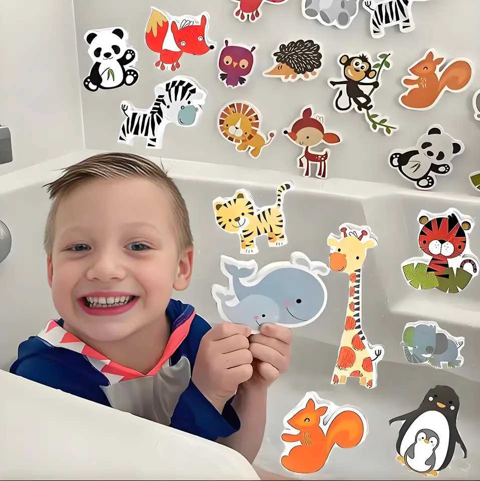 Children Bathroom Toy Safety EVA Cognitive Floating Water Toys Educational Baby Bath Toy Animal Set For Kid Boys Girls 1 2 3 4 Y C250915