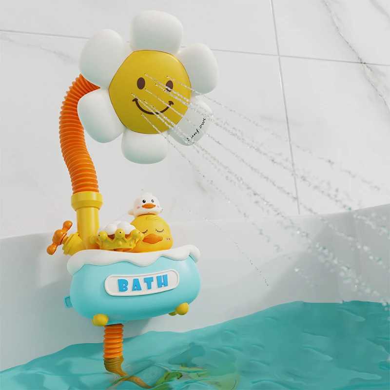 Baby Bath Toys Bath Shower for Toddler 4 in 1 Bathtub Toy with Sunflower Shower 3 Water Spray Sprinkler BathTub Toys for Baby C2509151