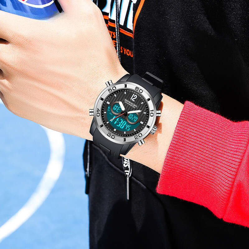 DHwatches Korean Version Multi-Function Dual Display Luminous Electronic Waterproof Outdoor Hiking Sports Men's Watch