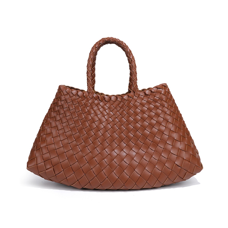 2025 New Vintage Large Capacity Handheld Women's Hand Woven Mother And Child Commuter Business Single Shoulder Tote Bag fashion Designer