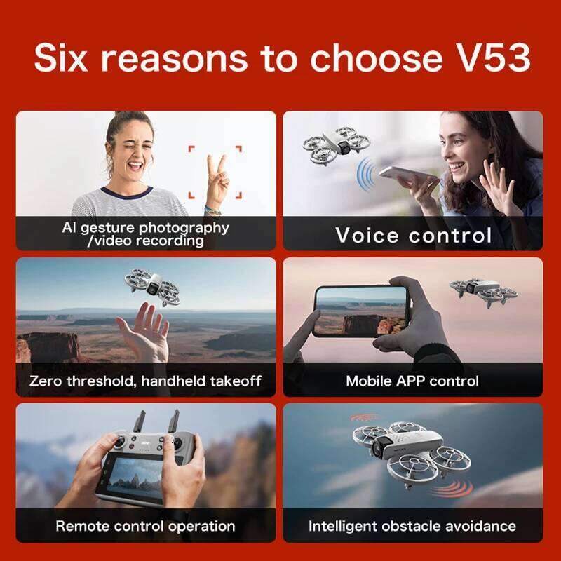 NEW Drones V53 GPS 8K Professional HD 180° Dual Cameras 5G WIFI Brushless Motors Obstacle Avoidance FPV Foldable Quadcopter Toys