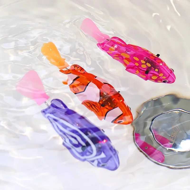 Childrens Party Ectronic Fish Light Induction Shower Interactive Swimming Water Play Pet Simulation Fish Toys Holiday Gifts C250915