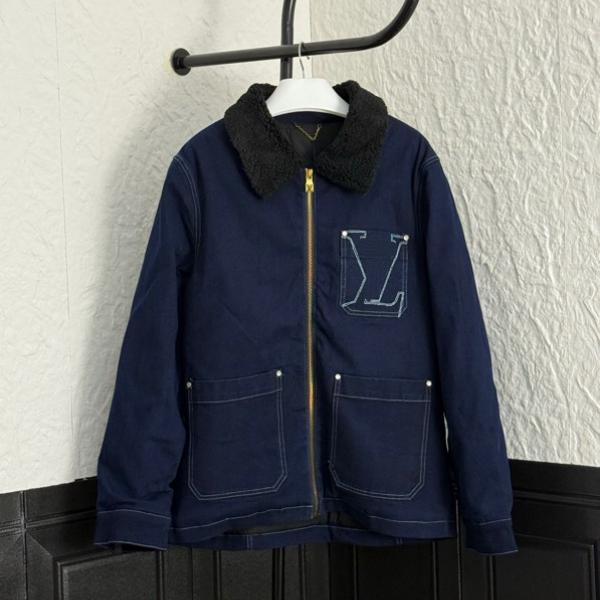 Men's plus size Outerwear & Coats Logo workwear denim jacket designer celebrity style hand embroidered student jacket