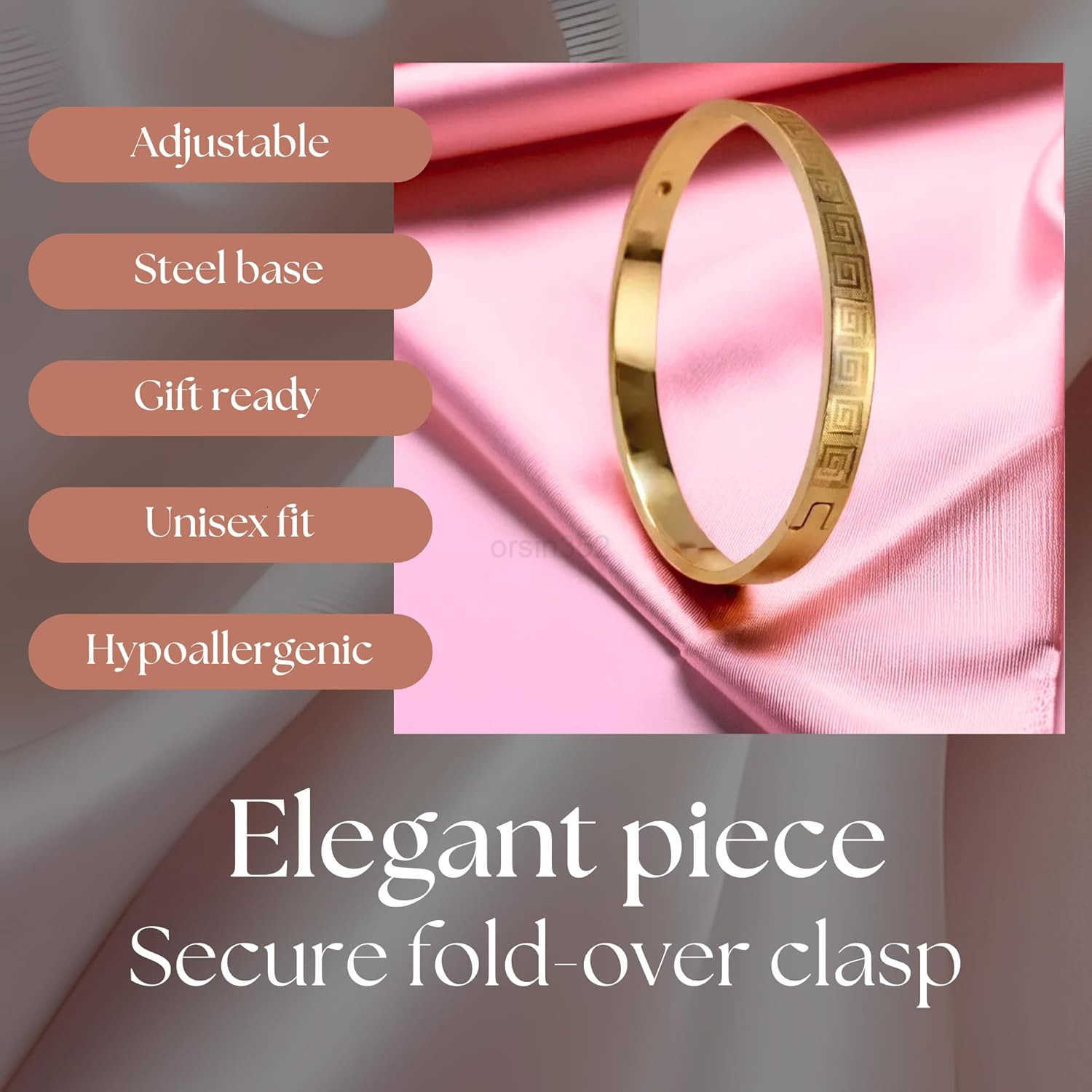 Style Classic Greek Key Design Bangle Bracelet SilverPlated Cuff Bracelet for Men Women FoldOver Clasp with Exquisite Pouch BoxW250915